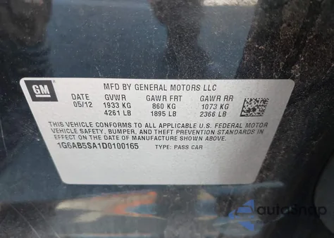 2013 Cadillac Ats Luxury z USA, uszkodzony, nr VIN 1G6AB5SA1D0100165